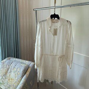 Ramy Brook “Pia” White Embroidered Mini Dress (XS)